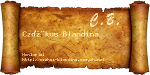 Czékus Blandina névjegykártya
